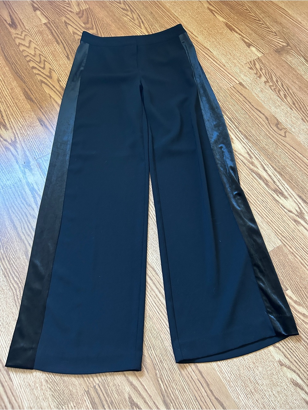 CeCe Wide-Leg Pants with Satin Side Stripe